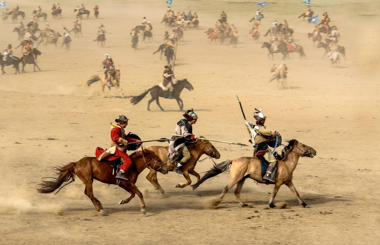 men on horses fighting like our ancestors did