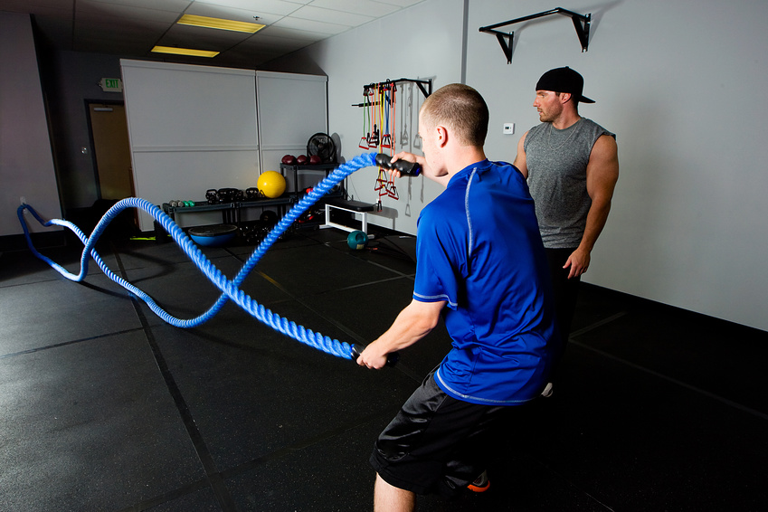 cardio exercises for men battle ropes